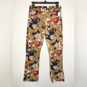 MOTHER The Hustler Ankle Fray - Flowers In Her Hair Denim Size 28